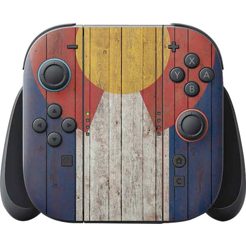 Colorado Flag Dark Wood Nintendo Switch 2 (2025) Joy-Con Controller Skin