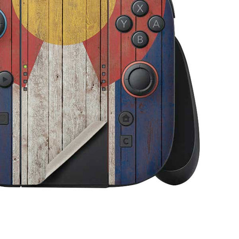 Colorado Flag Dark Wood Nintendo Switch 2 (2025) Joy-Con Controller Skin