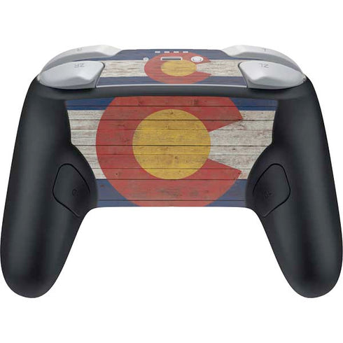 Colorado Flag Dark Wood Nintendo Switch 2 (2025) Pro Controller Skin