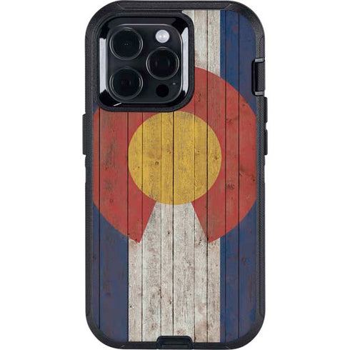 Colorado Flag Dark Wood Otterbox Defender iPhone Skin