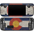 Colorado Flag Dark Wood Steam Deck Handheld Gaming Computer Skin