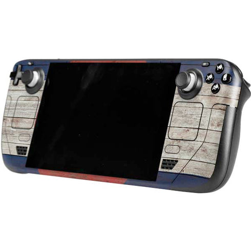Colorado Flag Dark Wood Steam Deck Handheld Gaming Computer Skin