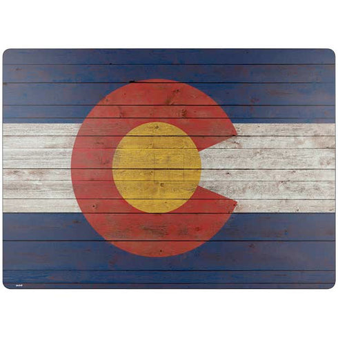 Colorado Flag Dark Wood Surface Laptop 7 13.8in Skin