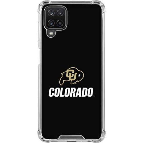 University of Colorado CU Logo on Black Galaxy A12 Clear Case