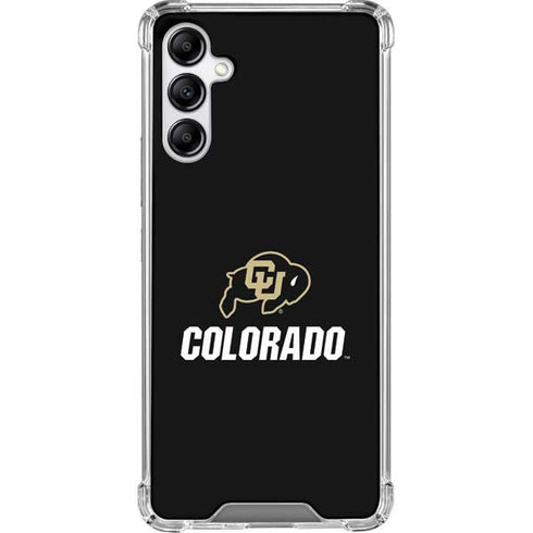 University of Colorado CU Logo on Black Galaxy A14 5G Clear Case