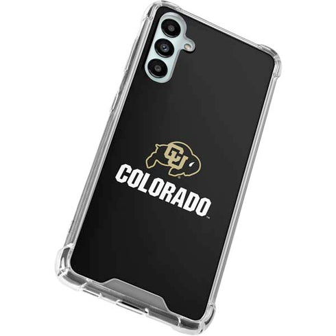University of Colorado CU Logo on Black Galaxy A14 5G Clear Case