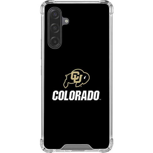 University of Colorado CU Logo on Black Galaxy A17 Clear Case