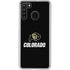 University of Colorado CU Logo on Black Galaxy A21 Clear Case