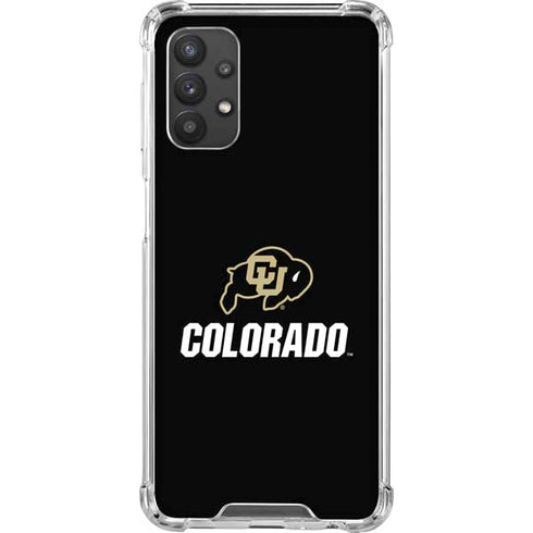 University of Colorado CU Logo on Black Galaxy A32 5G Clear Case