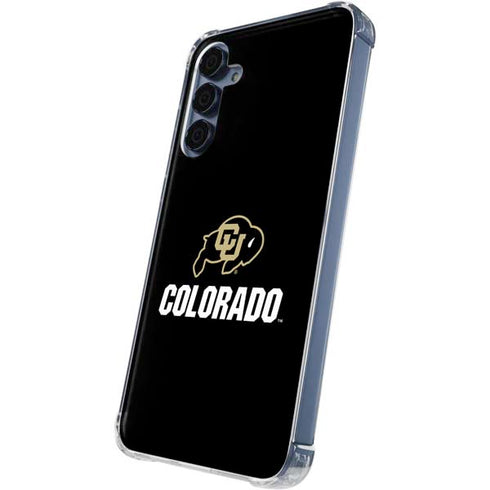 University of Colorado CU Logo on Black Galaxy A35 5G Clear Case