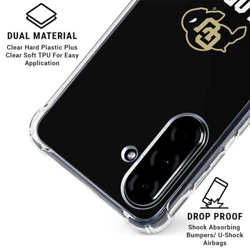 University of Colorado CU Logo on Black Galaxy A36 5G Clear Case