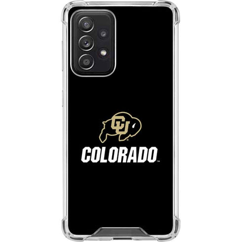 University of Colorado CU Logo on Black Galaxy A52 5G Clear Case