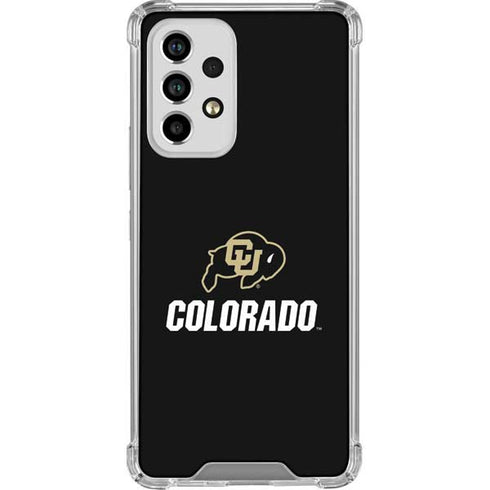 University of Colorado CU Logo on Black Galaxy A53 5G Clear Case