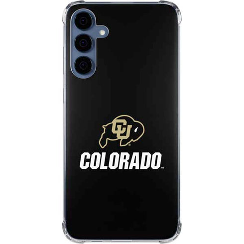 University of Colorado CU Logo on Black Galaxy A55 5G Clear Case