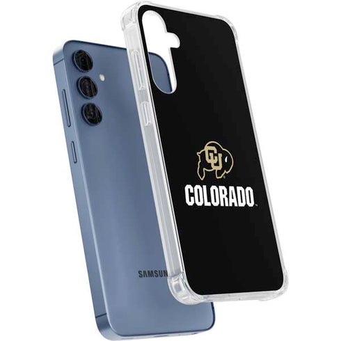 University of Colorado CU Logo on Black Galaxy A55 5G Clear Case