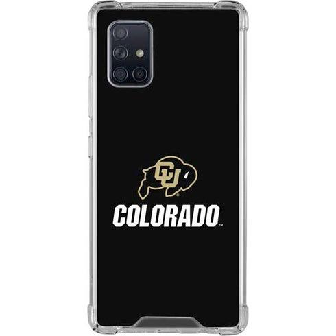 University of Colorado CU Logo on Black Galaxy A71 5G Clear Case