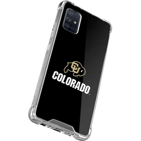 University of Colorado CU Logo on Black Galaxy A71 5G Clear Case