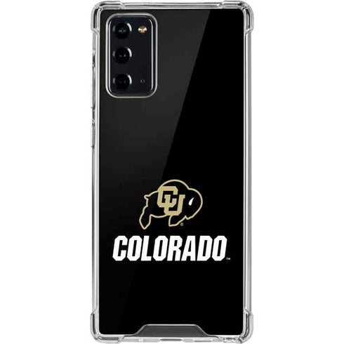 University of Colorado CU Logo on Black Galaxy Note20 5G Clear Case