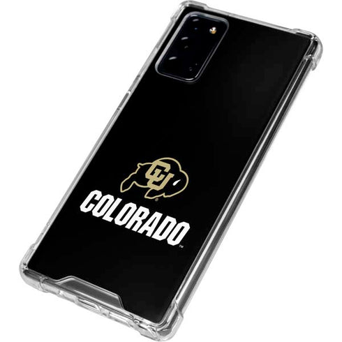 University of Colorado CU Logo on Black Galaxy Note20 5G Clear Case