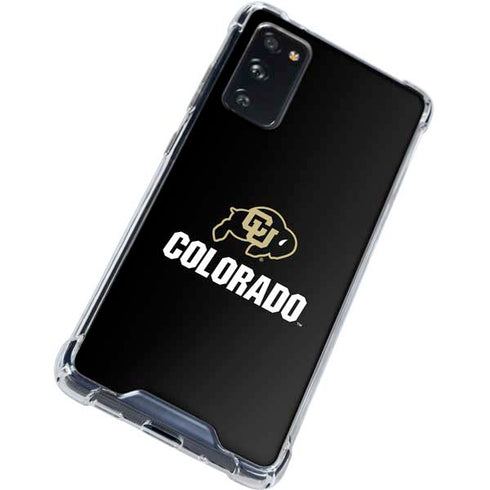 University of Colorado CU Logo on Black Galaxy S20 FE Clear Case
