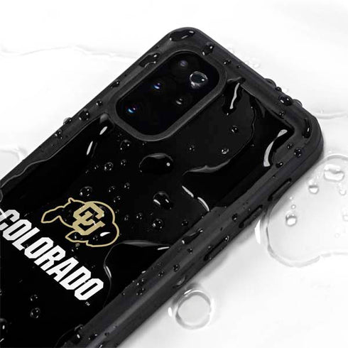 University of Colorado CU Logo on Black Galaxy S20 Plus Waterproof Case