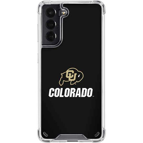 University of Colorado CU Logo on Black Galaxy S21 5G Clear Case