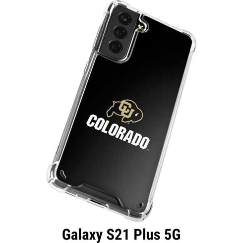 University of Colorado CU Logo on Black Galaxy S21 Plus 5G Clear Case