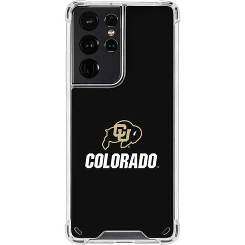 University of Colorado CU Logo on Black Galaxy S21 Ultra 5G Clear Case