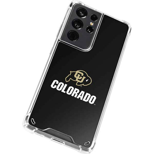 University of Colorado CU Logo on Black Galaxy S21 Ultra 5G Clear Case