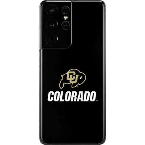 University of Colorado CU Logo on Black Galaxy S21 Ultra 5G Skin