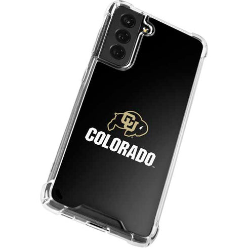 University of Colorado CU Logo on Black Galaxy S22 Clear Case