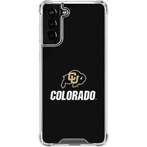 University of Colorado CU Logo on Black Galaxy S22 Plus Clear Case