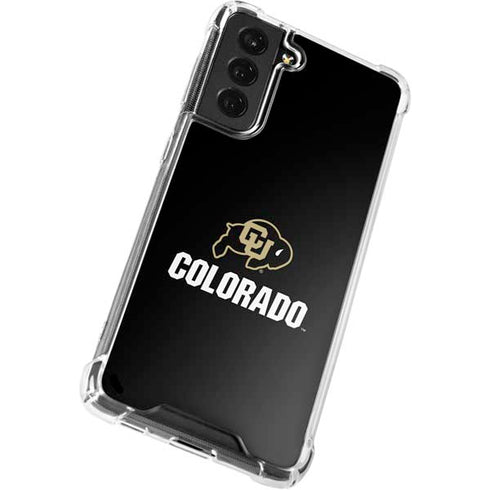 University of Colorado CU Logo on Black Galaxy S22 Plus Clear Case