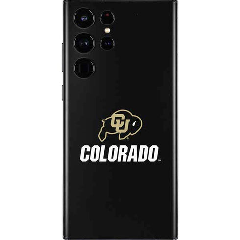 University of Colorado CU Logo on Black Galaxy S22 Ultra Skin