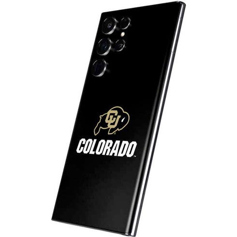 University of Colorado CU Logo on Black Galaxy S22 Ultra Skin