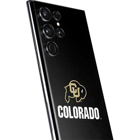 University of Colorado CU Logo on Black Galaxy S22 Ultra Skin
