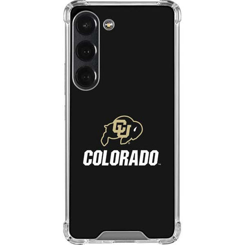 University of Colorado CU Logo on Black Galaxy S23 Clear Case