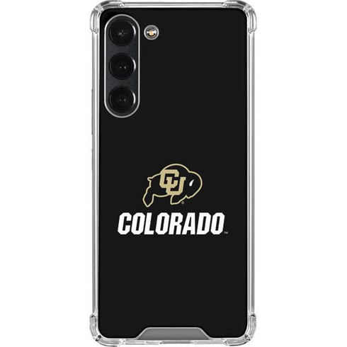 University of Colorado CU Logo on Black Galaxy S23 Plus Clear Case
