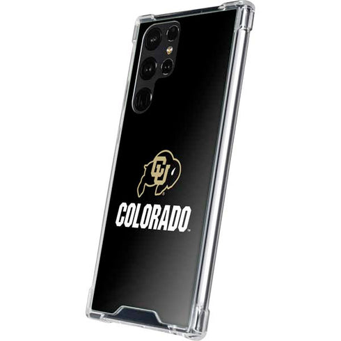 University of Colorado CU Logo on Black Galaxy S23 Ultra Clear Case