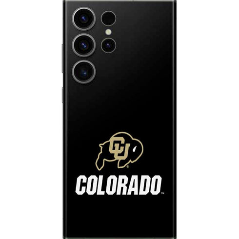 University of Colorado CU Logo on Black Galaxy S23 Ultra Skin