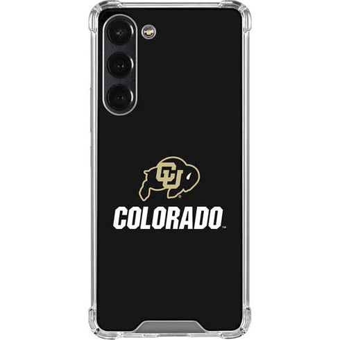 University of Colorado CU Logo on Black Galaxy S24 FE Clear Case