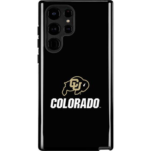 University of Colorado CU Logo on Black Galaxy Cases