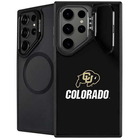 University of Colorado CU Logo on Black Galaxy S24 Ultra Kickstand Case
