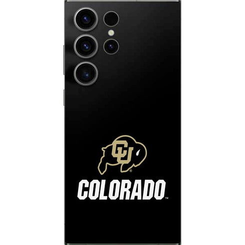 University of Colorado CU Logo on Black Galaxy S25 Ultra Skin