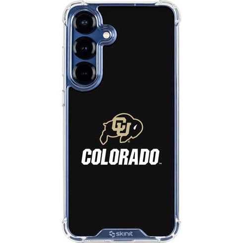 University of Colorado CU Logo on Black Galaxy S25 Clear Case