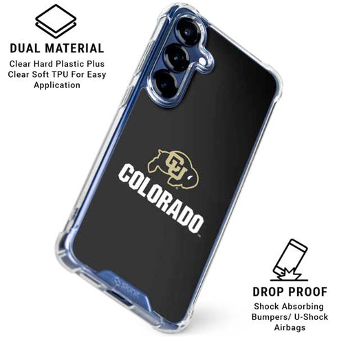 University of Colorado CU Logo on Black Galaxy S25 Clear Case