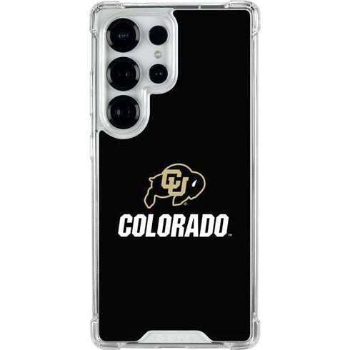 University of Colorado CU Logo on Black Galaxy S25 Ultra Clear Case