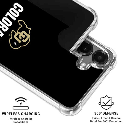 University of Colorado CU Logo on Black Galaxy S26 Clear Case