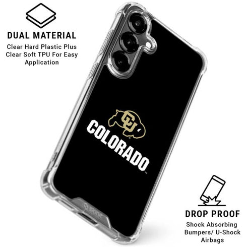 University of Colorado CU Logo on Black Galaxy S26 Clear Case