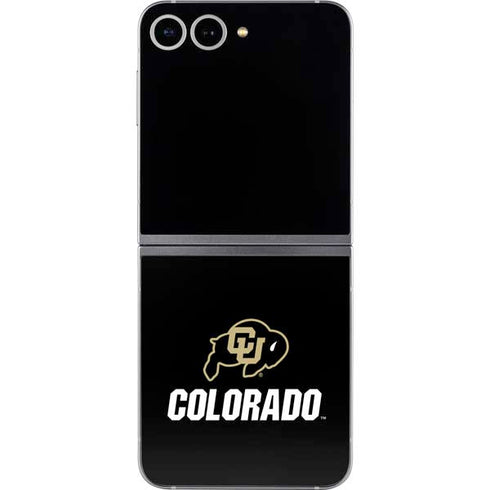 University of Colorado CU Logo on Black Galaxy Z Flip6 Skin